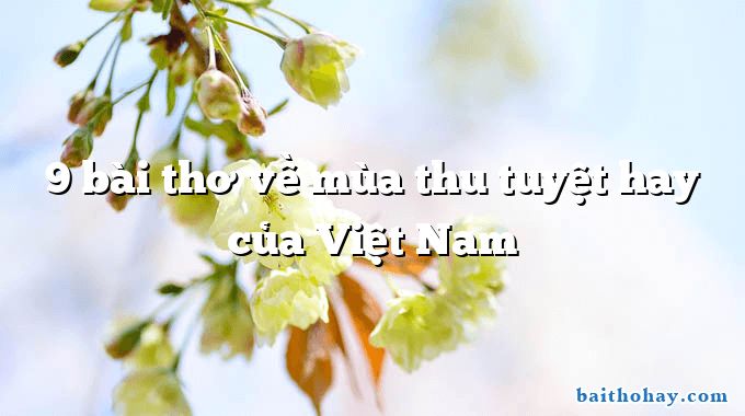 9 bài thơ về mùa thu tuyệt hay của Việt Nam