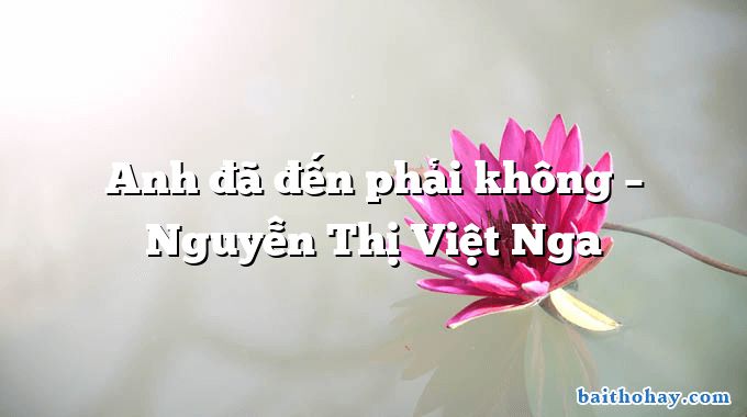 Anh đã đến phải không  –  Nguyễn Thị Việt Nga