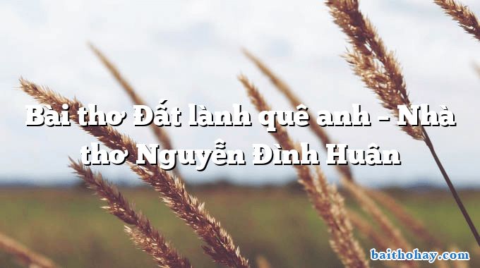 Bài thơ Đất lành quê anh – Nhà thơ Nguyễn Đình Huân