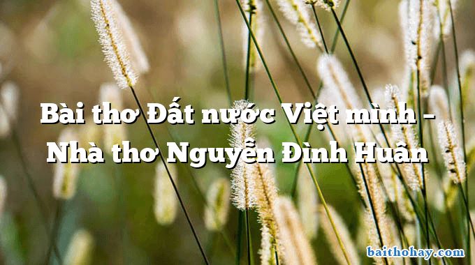 Bài thơ Đất nước Việt mình – Nhà thơ Nguyễn Đình Huân