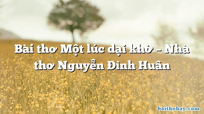 Bài thơ Một lúc dại khờ – Nhà thơ Nguyễn Đình Huân