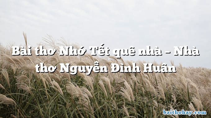 Bài thơ Nhớ Tết quê nhà – Nhà thơ Nguyễn Đình Huân
