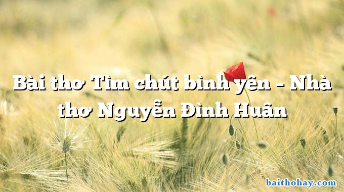Bài thơ Tìm chút bình yên – Nhà thơ Nguyễn Đình Huân