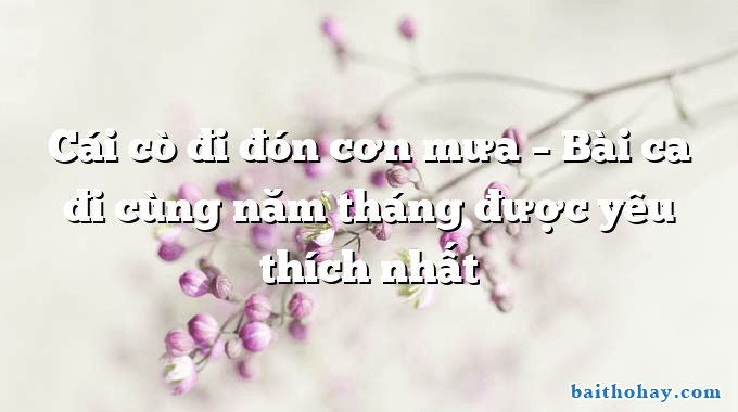 Cái cò đi đón cơn mưa – Bài ca đi cùng năm tháng được yêu thích nhất ...