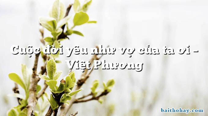 Cuộc đời yêu như vợ của ta ơi  –  Việt Phương
