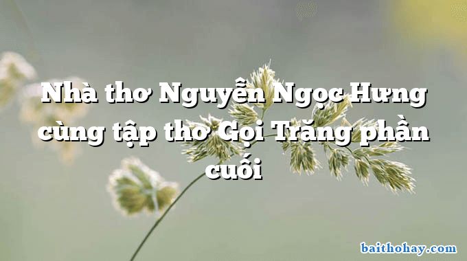 Nhà thơ Nguyễn Ngọc Hưng cùng tập thơ Gọi Trăng phần cuối
