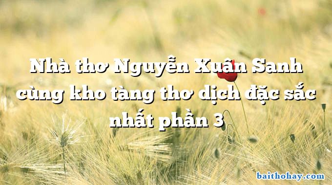 Nhà thơ Nguyễn Xuân Sanh cùng kho tàng thơ dịch đặc sắc nhất phần 3