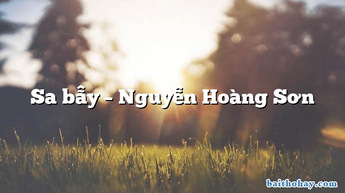 Sa bẫy – Nguyễn Hoàng Sơn