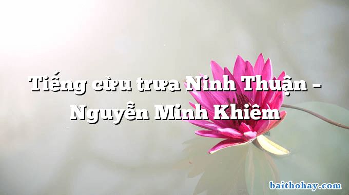 Tiếng cừu trưa Ninh Thuận  –  Nguyễn Minh Khiêm