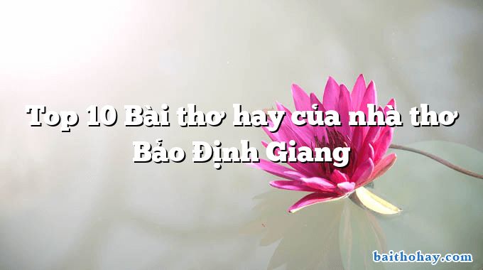 Top 10 Bài thơ hay của nhà thơ Bảo Định Giang
