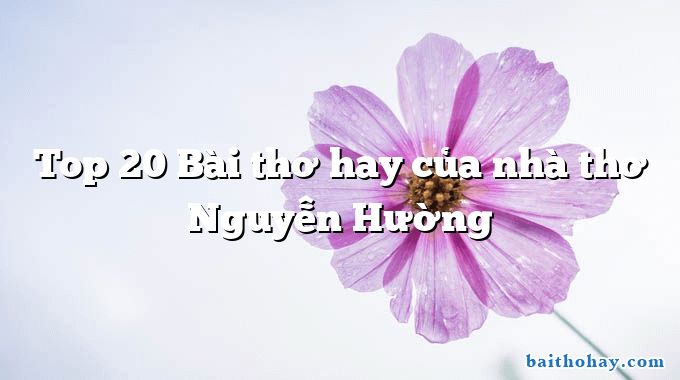 Top 20 Bài thơ hay của nhà thơ Nguyễn Hường