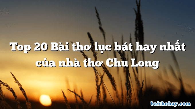 Top 20 Bài thơ lục bát hay nhất của nhà thơ Chu Long
