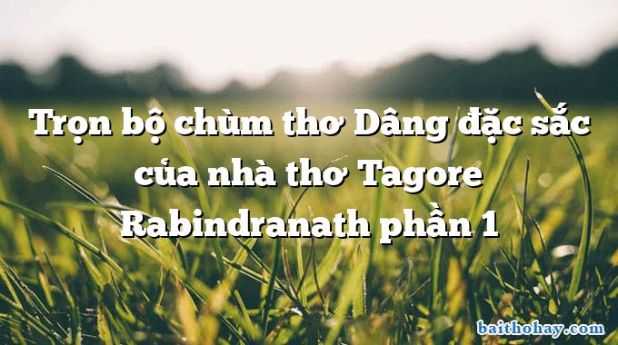 Trọn bộ chùm thơ Dâng đặc sắc của nhà thơ Tagore Rabindranath phần 1