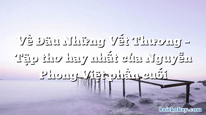 Về Đâu Những Vết Thương – Tập thơ hay nhất của Nguyễn Phong Việt phần cuối