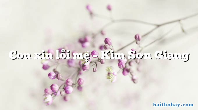 Con xin lỗi mẹ – Kim Sơn Giang