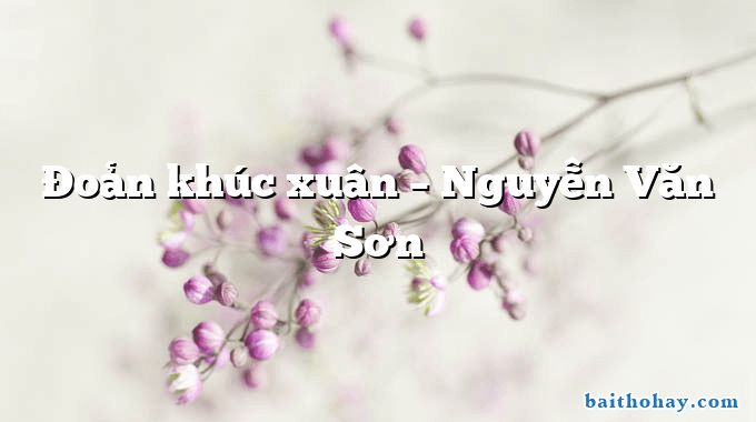 Đoản khúc xuân – Nguyễn Văn Sơn