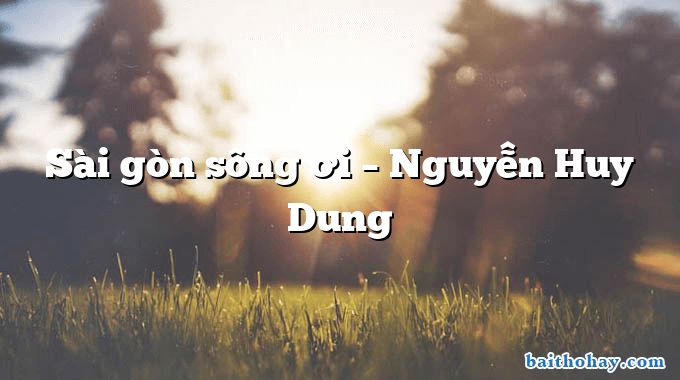 Sài gòn sông ơi – Nguyễn Huy Dung