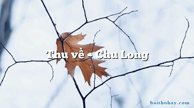 Thu về – Chu Long