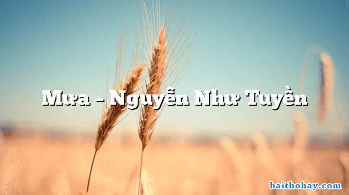 mua nguyen nhu tuyen - Mưa – Nguyễn Như Tuyền