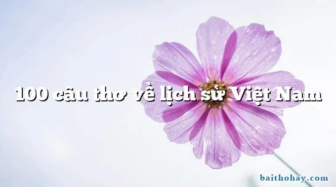 100 cau tho ve lich su viet nam